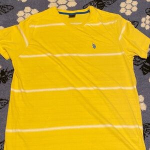 U.S. Polo Assn. Yellow and White Striped Tee